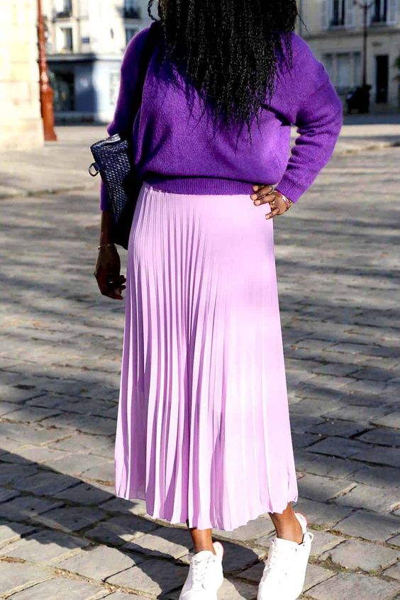 jupe midi violette