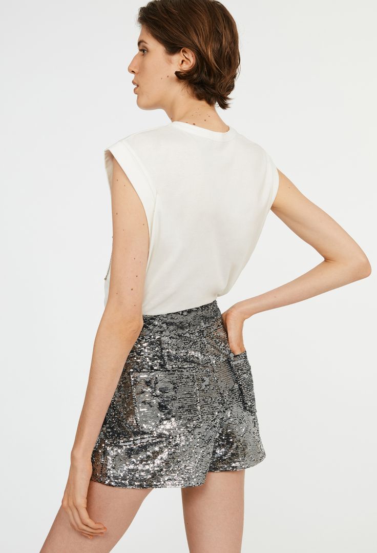 short à sequins femme