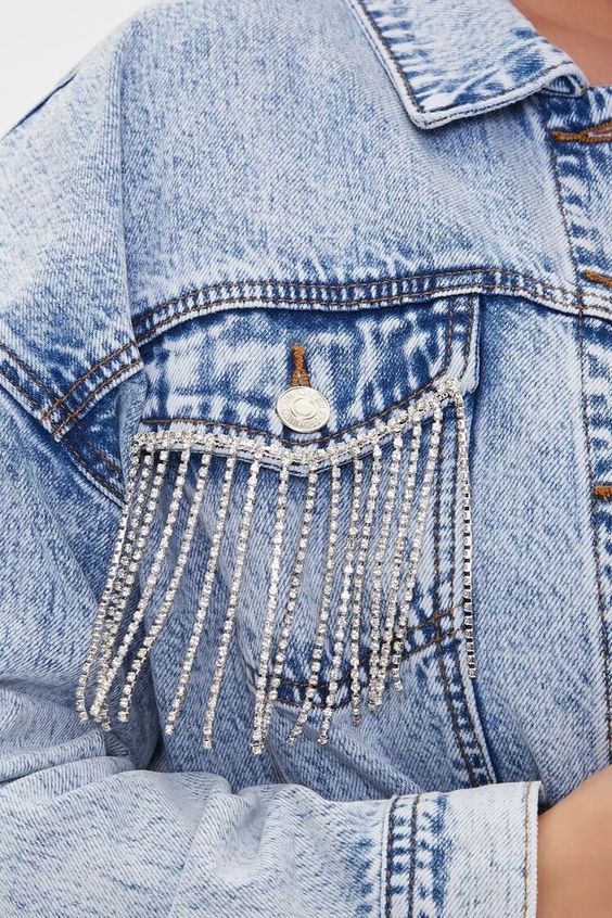 veste jean strass