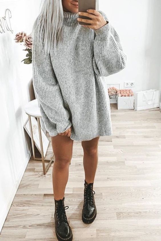 Doc Martens et robe pull