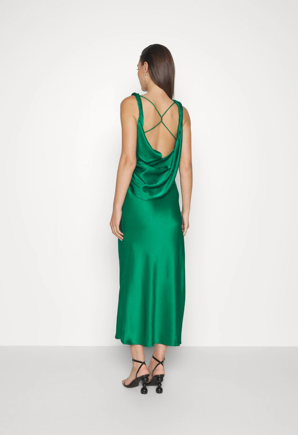 ROBE VERTE SATIN