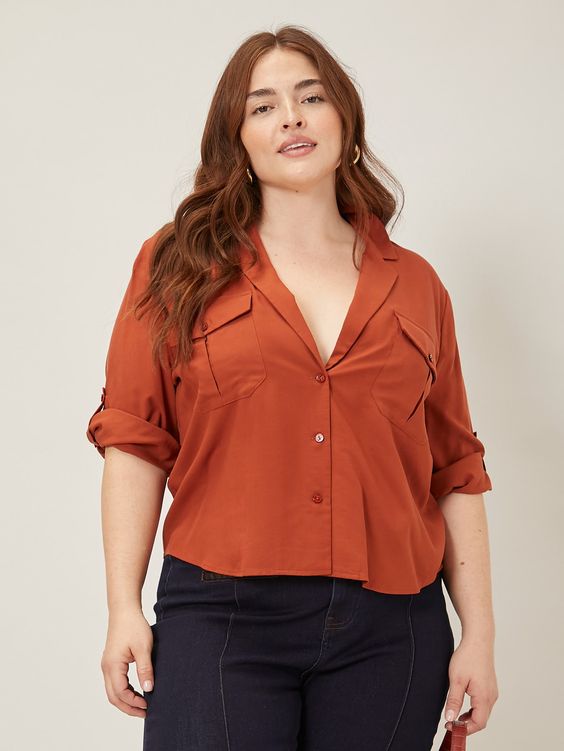 blouse grande taille col V