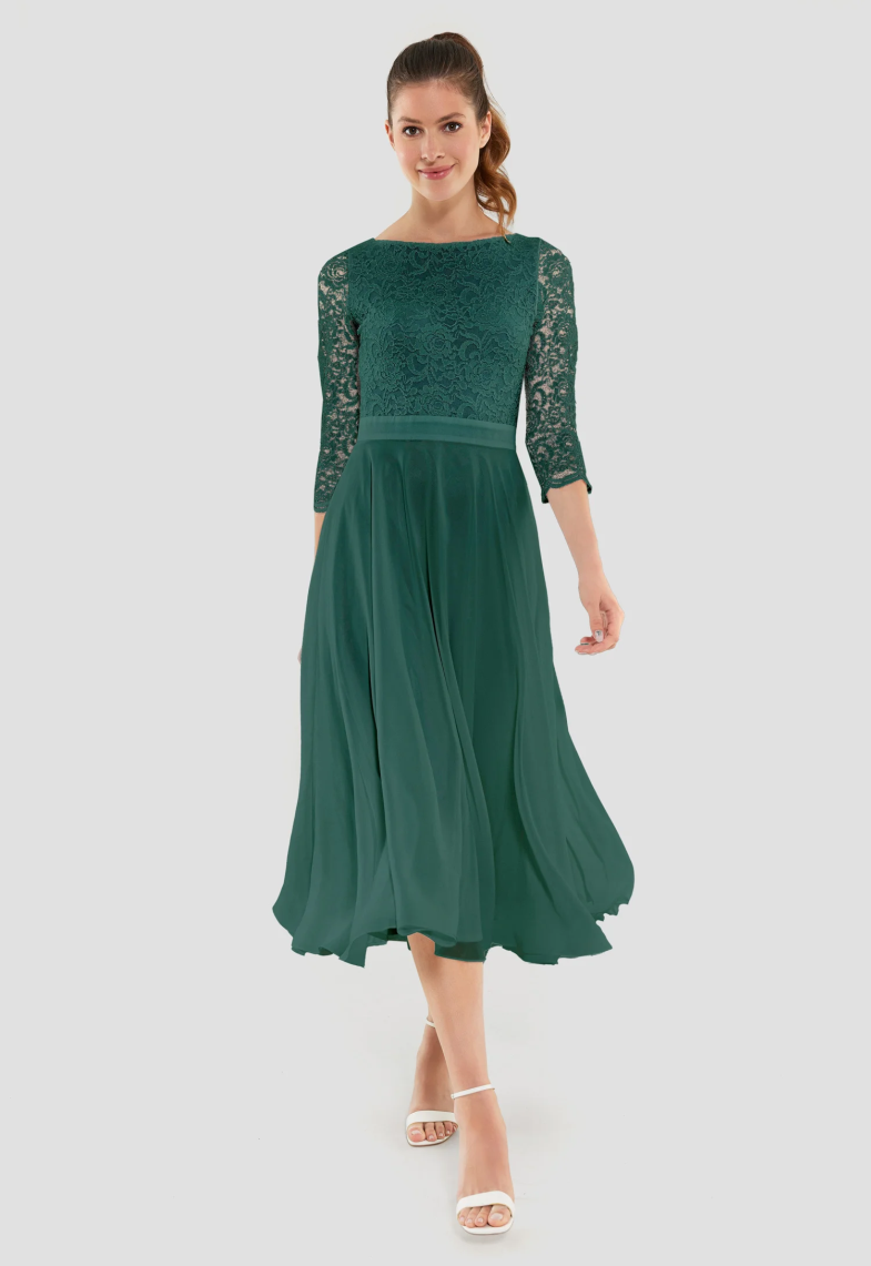 robe verte dentelle