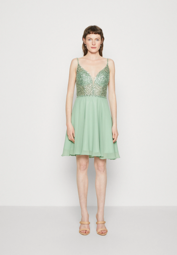 robe verte sequins