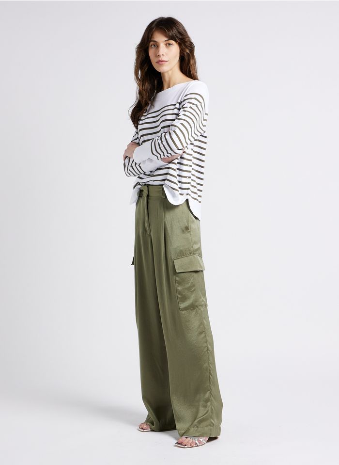 pantalon cargo vert satin